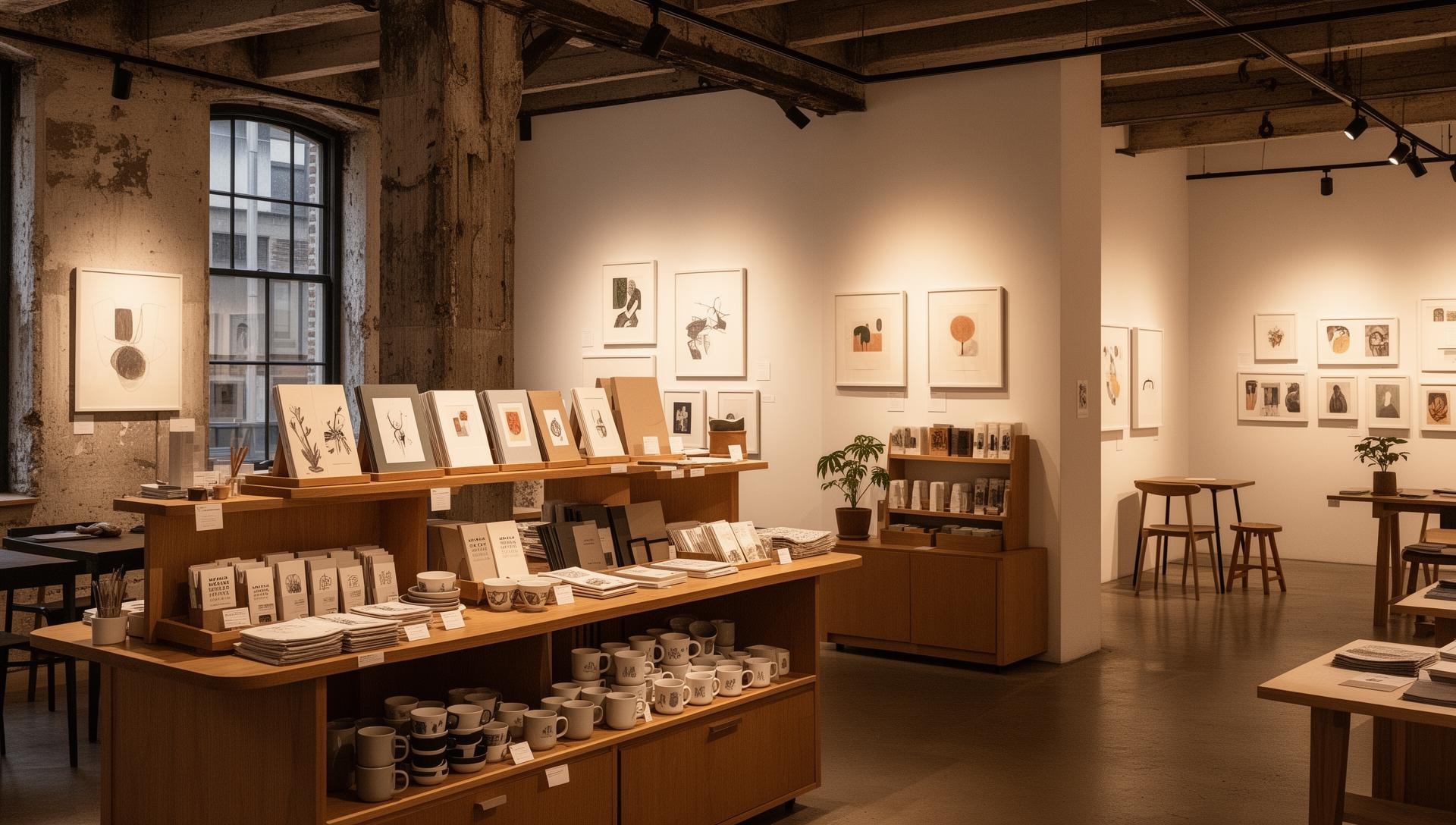Gallery shop and cafe interior in Hanko, Finland